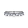 Fancy Wedding Ring in 14k White Gold with Baguette Natural Diamond at Gabriel & Co.