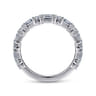 Fancy Wedding Ring in 14k White Gold with Baguette Natural Diamond at Gabriel & Co.