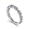 Fancy Wedding Ring in 14k White Gold with Baguette Natural Diamond at Gabriel & Co.