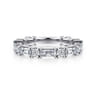 Fancy Wedding Ring in 14k White Gold with Baguette Natural Diamond at Gabriel & Co.
