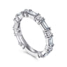 Fancy Wedding Ring in 14k White Gold with Baguette Natural Diamond at Gabriel & Co.