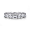 Fancy Wedding Ring in 14k White Gold with Baguette Natural Diamond at Gabriel & Co.