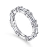 Fancy Wedding Ring in 14k White Gold with Baguette Natural Diamond at Gabriel & Co.
