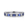 Fancy Wedding Ring in 14k White Gold with Baguette Sapphire at Gabriel & Co.