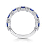 Fancy Wedding Ring in 14k White Gold with Baguette Sapphire at Gabriel & Co.
