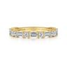Fancy Wedding Ring in 14k Yellow Gold with Baguette Natural Diamond at Gabriel & Co.