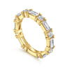 Fancy Wedding Ring in 14k Yellow Gold with Baguette Natural Diamond at Gabriel & Co.