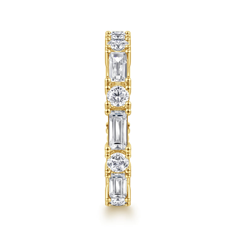 Fancy Wedding Ring in 14k Yellow Gold with Baguette Natural Diamond at Gabriel & Co. - Shot 4