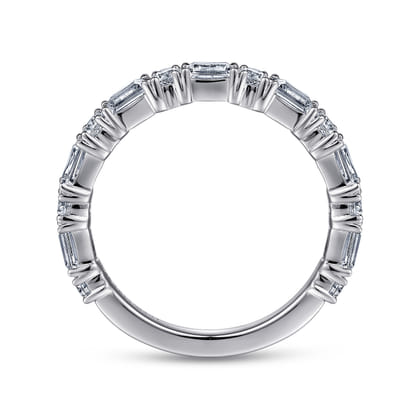 Aggie - Platinum Baguette and Round Diamond Anniversary Band