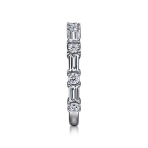 Aggie - Platinum Baguette and Round Diamond Anniversary Band