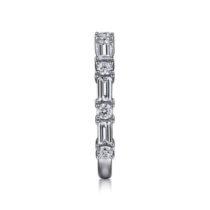 Aggie - Platinum Baguette and Round Diamond Anniversary Band