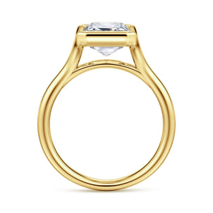 Agnes - 14K Yellow Gold Emerald Cut Solitaire Diamond Engagement Ring