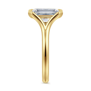 Agnes - 14K Yellow Gold Emerald Cut Solitaire Diamond Engagement Ring