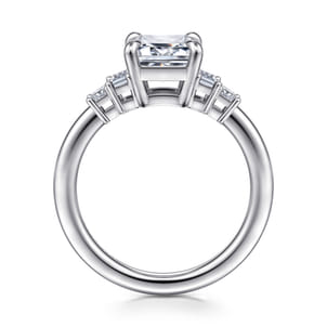 Aguilena - 14K White Gold Emerald Cut Diamond Engagement Ring