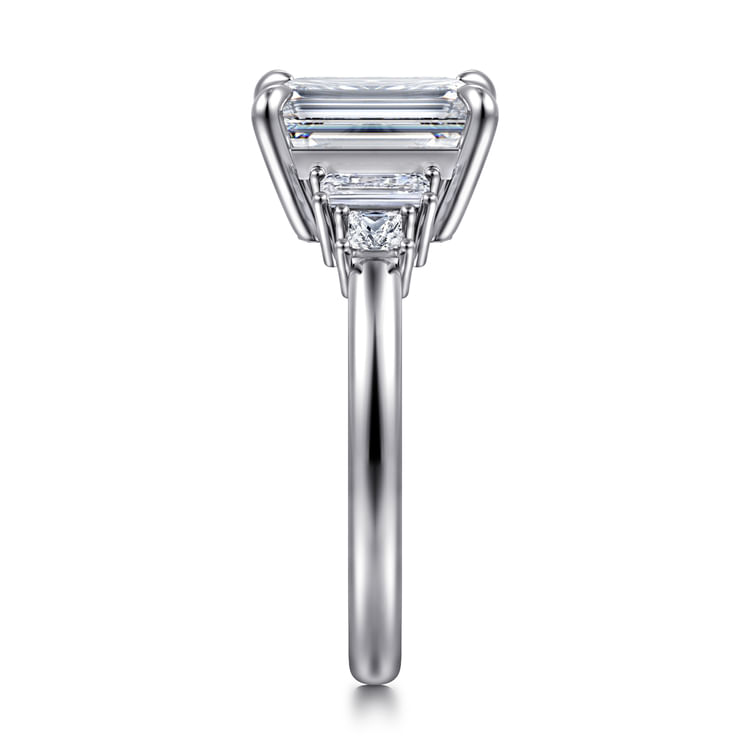 Aguilena - 14K White Gold Emerald Cut Diamond Engagement Ring