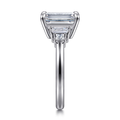 Aguilena - 14K White Gold Emerald Cut Five Stone Diamond Engagement Ring