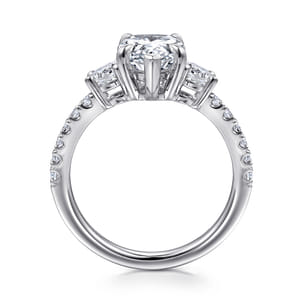 Aidah - 14K White Pear Shape Three Stone Diamond Engagement Ring