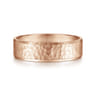 Aiden - 14K Rose Gold 6mm - Men's Wedding Band in Hammered Finish