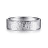 Aiden - 14K White Gold 6mm - Men's Wedding Band in Hammered Finish