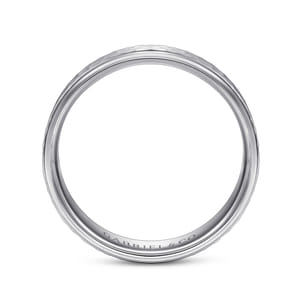 Aiden - 14K White Gold 6mm - Men's Wedding Band in Hammered Finish