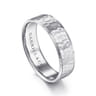 Aiden - 14K White Gold 6mm - Men's Wedding Band in Hammered Finish