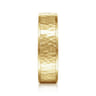 Aiden - 14K Yellow Gold 6mm - Men's Wedding Band in Hammered Finish