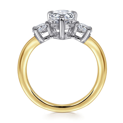 Aidy - 14K Yellow Gold Pear Shaped Chevron Engagement Ring