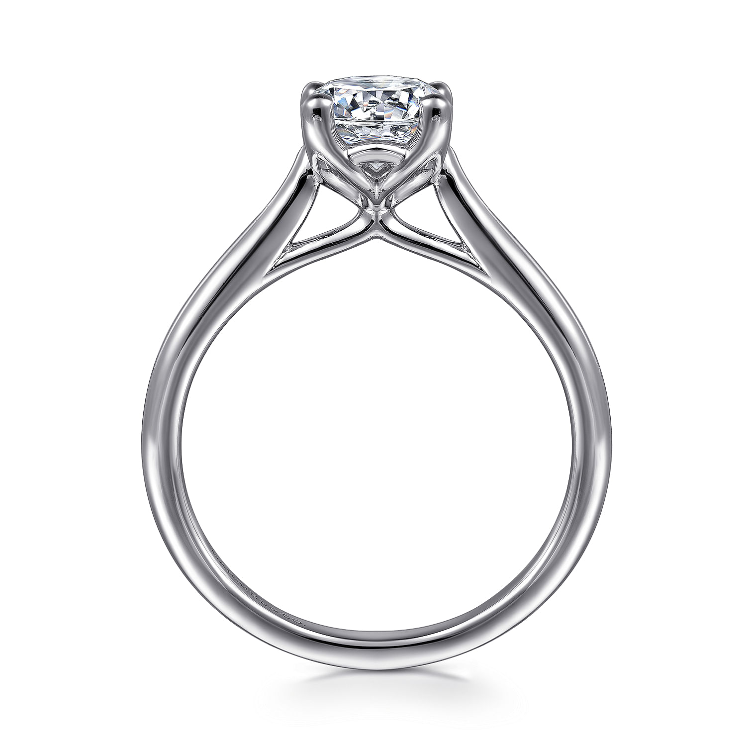 Ailis - 14K White Gold Round Diamond Engagement Ring