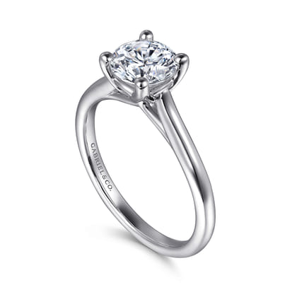 Ailis - 14K White Gold Round Diamond Engagement Ring