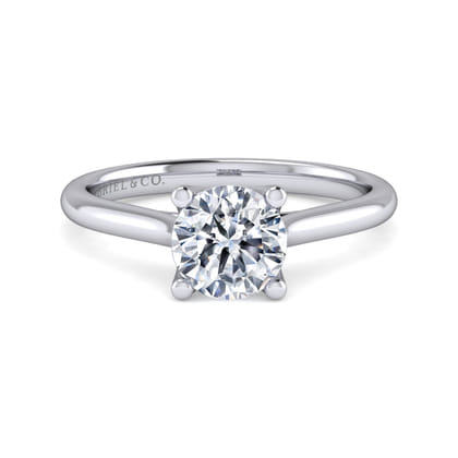 Ailis - 14K White Gold Round Diamond Engagement Ring
