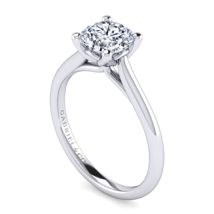 Ailis - 14K White Gold Round Diamond Engagement Ring