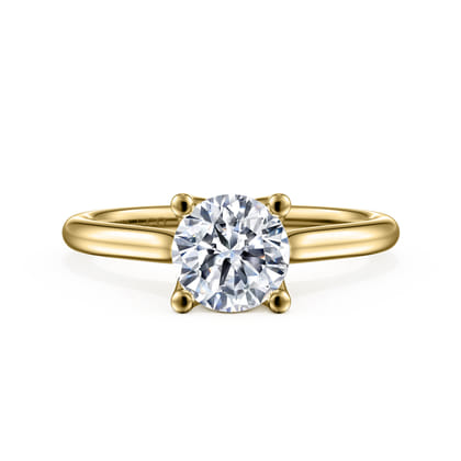 Ailis - 14K Yellow Gold Round Diamond Engagement Ring