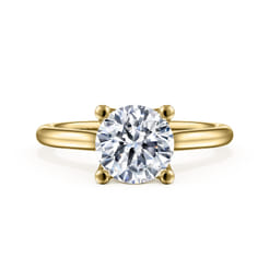Ailis - 14K Yellow Gold Round Diamond Engagement Ring