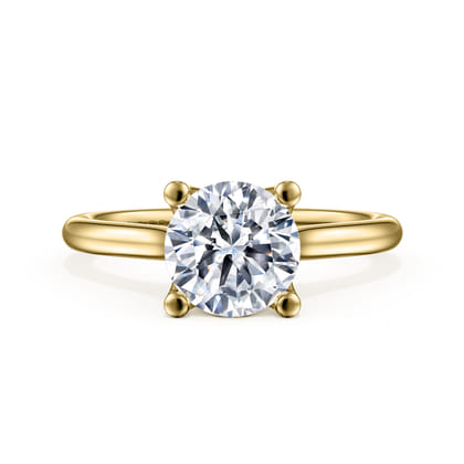 Ailis - 14K Yellow Gold Round Diamond Engagement Ring