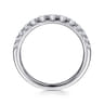 Straight Wedding Ring in 14k White Gold with Round Natural Diamond at Gabriel & Co.
