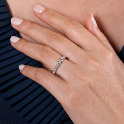 Aine - 14K White Gold Diamond Anniversary Band