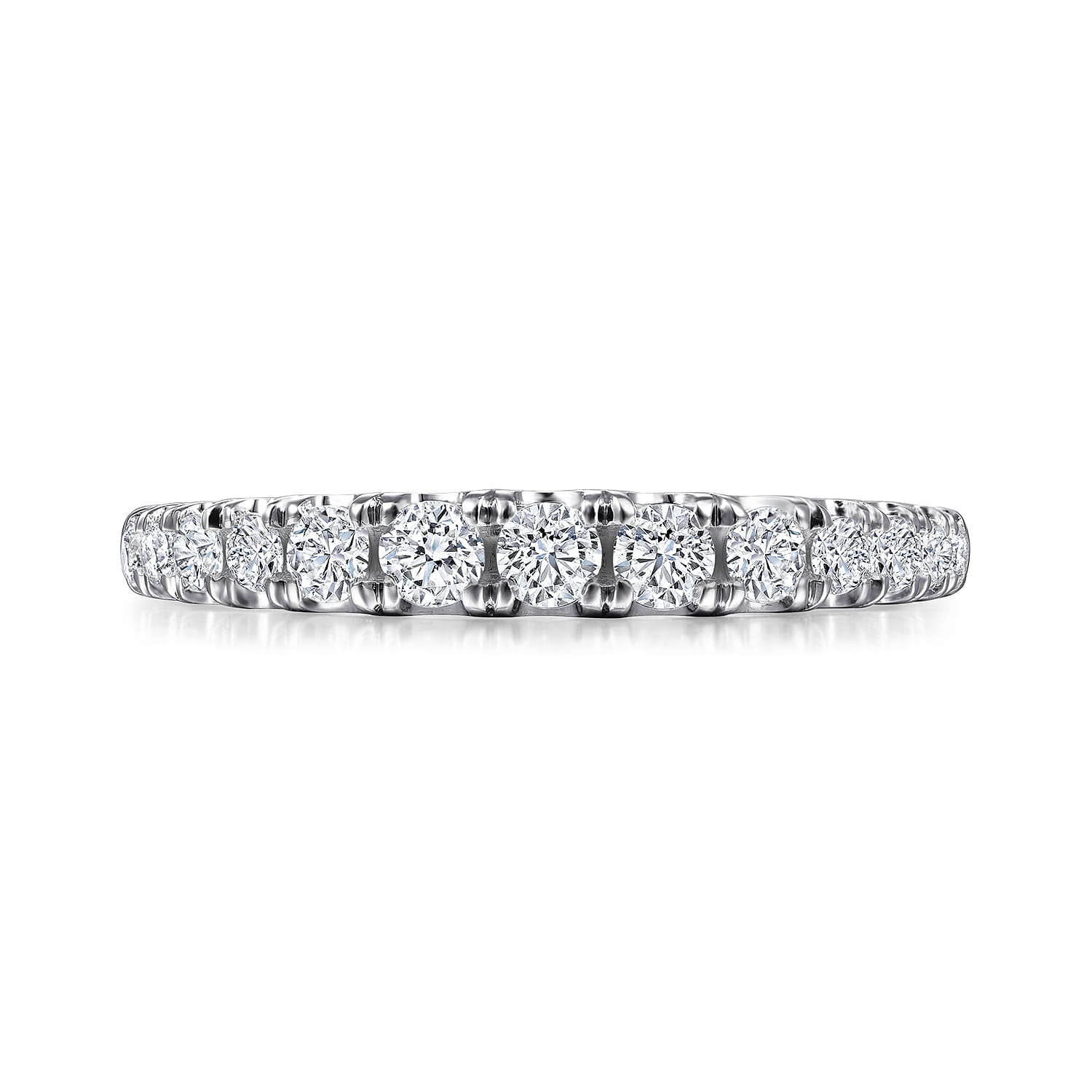 Straight Wedding Ring in 14k White Gold with Round Natural Diamond at Gabriel & Co. - Shot 6