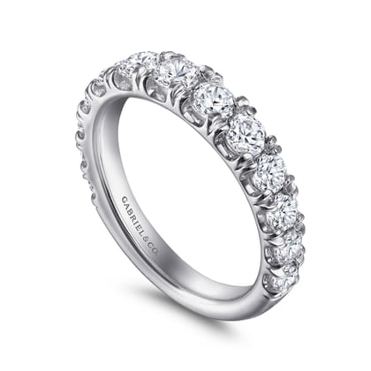 Aine - 14K White Gold Diamond Anniversary Band
