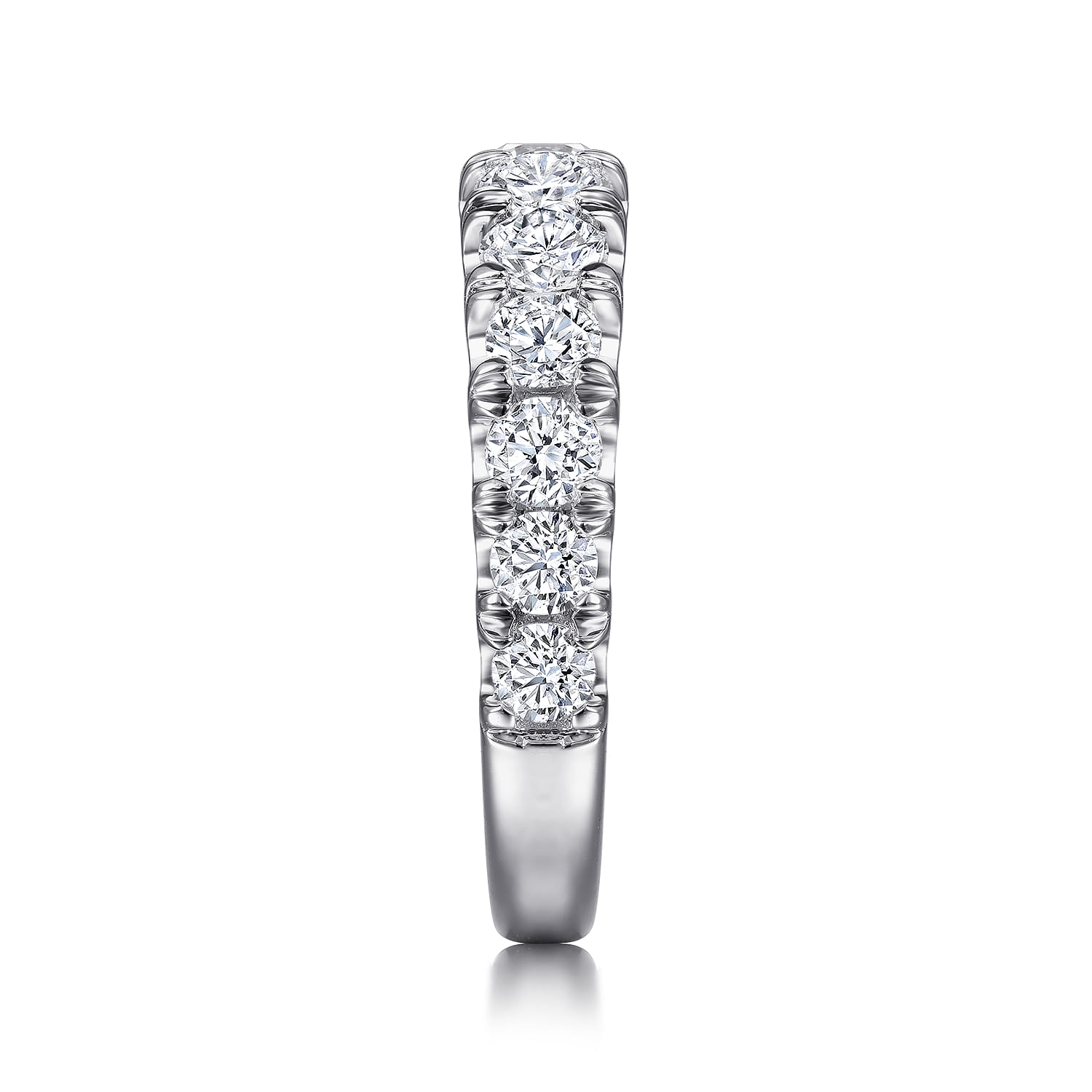 Straight Wedding Ring in 14k White Gold with Round Natural Diamond at Gabriel & Co. - Shot 4