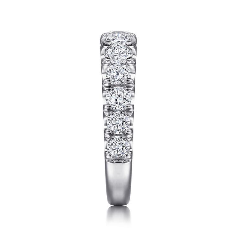 Straight Wedding Ring in 14k White Gold with Round Natural Diamond at Gabriel & Co. - Shot 4
