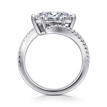 Aiva - 14K White Gold Bypass Marquise Shape Diamond Engagement Ring