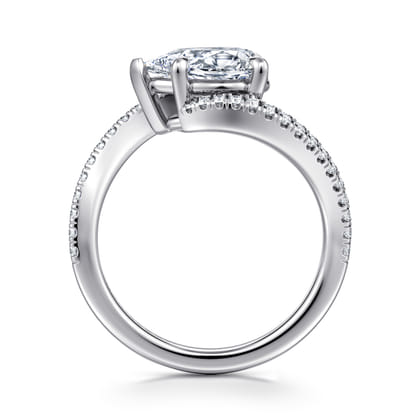 Aiva - 14K White Gold Bypass Pear Shape Diamond Engagement Ring