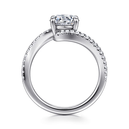 Aiva - 14K White Gold Bypass Round Diamond Engagement Ring