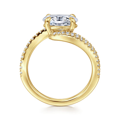Aiva - 14K Yellow Gold Bypass Oval Diamond Engagement Ring