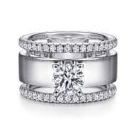 Aiza - 14K White Gold Round Diamond Engagement Ring