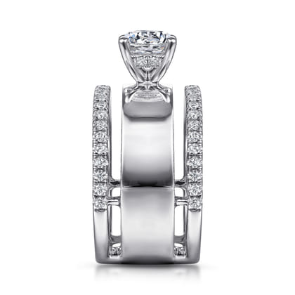 Aiza - 14K White Gold Round Diamond Engagement Ring