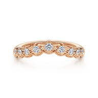 Akili - Vintage Inspired 14K Rose Gold Curved Diamond Anniversary Band