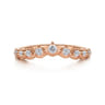 Curved Wedding Ring in 14k Rose Gold with Round Natural Diamond at Gabriel & Co.