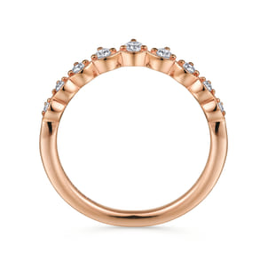 Akili - Vintage Inspired 14K Rose Gold Curved Diamond Anniversary Band