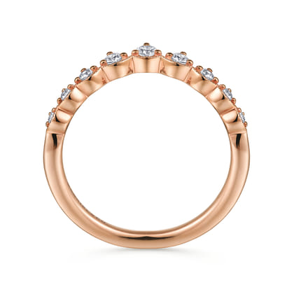 Akili - Vintage Inspired 14K Rose Gold Curved Diamond Anniversary Band